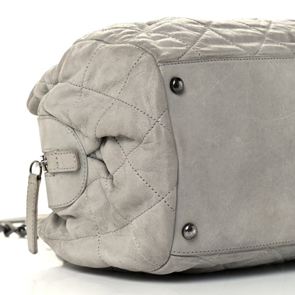 Chanel Iridescent Calfskin Chic Quilt Bowling Bag Grey 8 of 9
