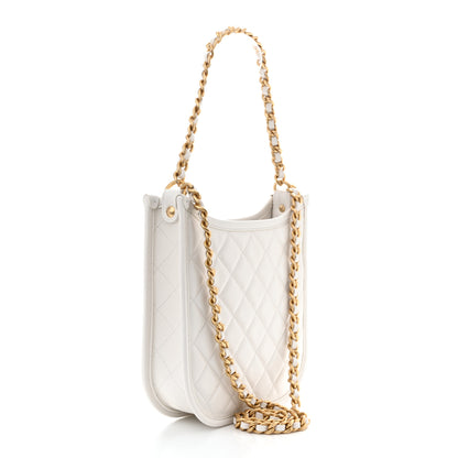 Chanel Calfskin Quilted Small Hobo White 3 of 10