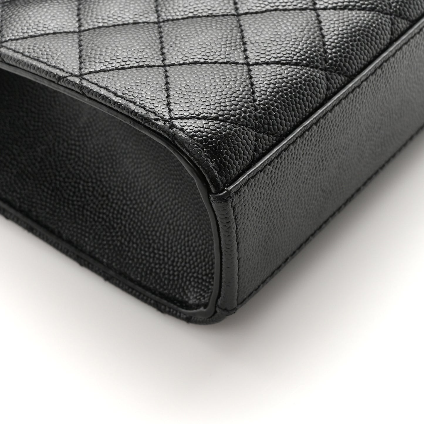 Grain De Poudre Textured Mixed Matelasse Triquilt Medium Monogram Monochrome Satchel Black