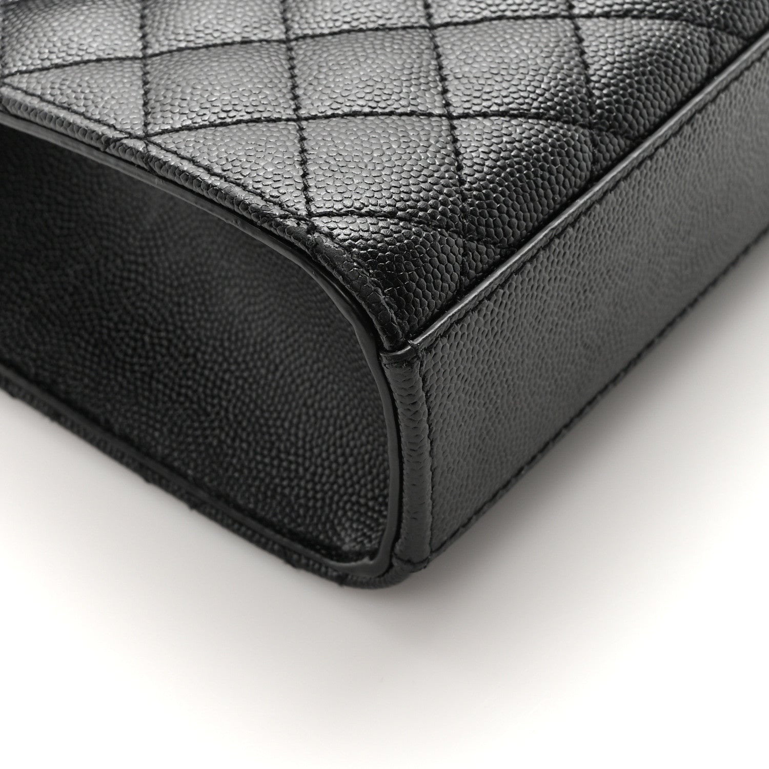 Saint Laurent Grain De Poudre Textured Mixed Matelasse Triquilt Medium Monogram Monochrome Satchel Black 8 of 9