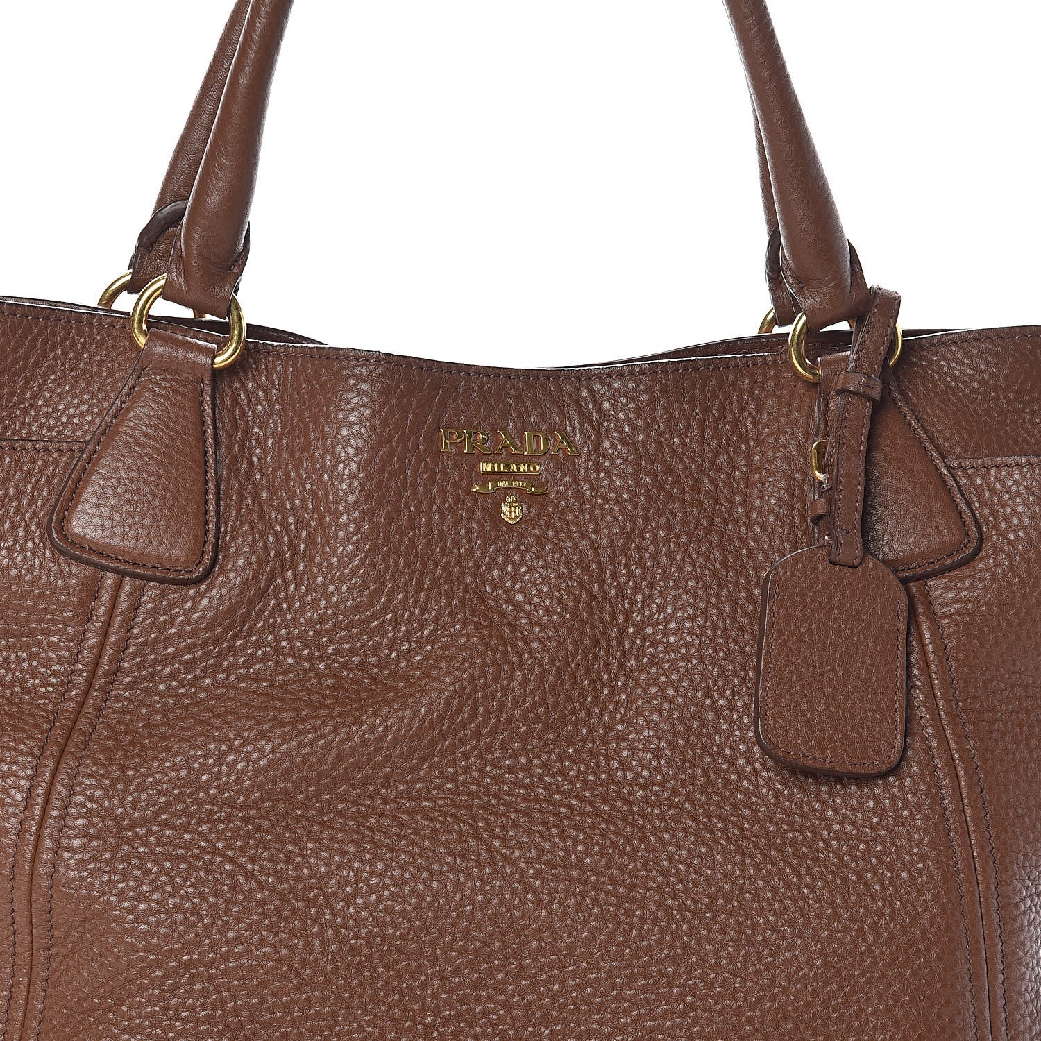 Prada Vitello Daino Side Pocket Tote Palissandro 15 of 15
