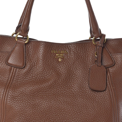 Prada Vitello Daino Side Pocket Tote Palissandro 15 of 15