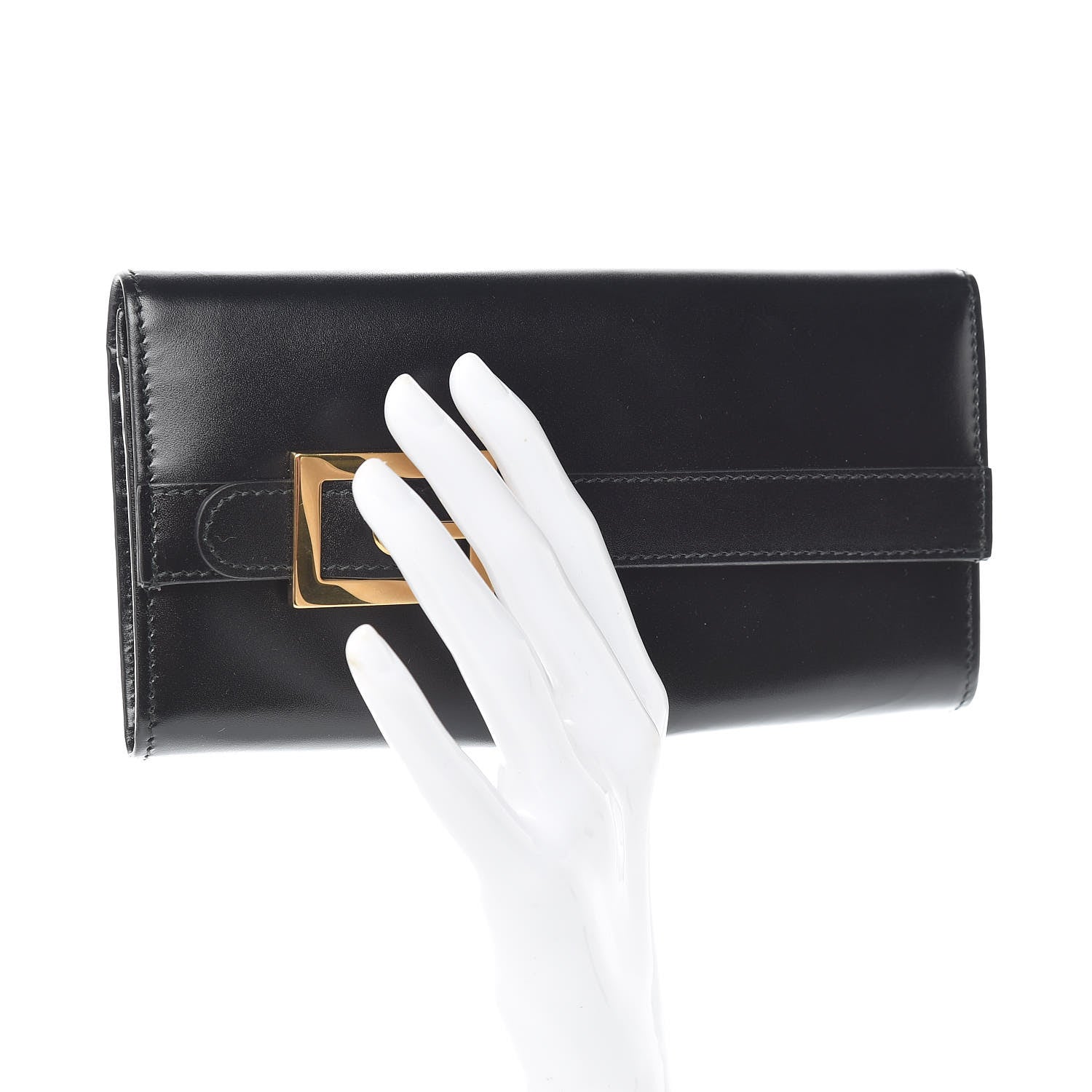Gucci Calfskin Buckle Wallet Black 2 of 12