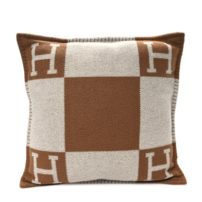 Hermes Wool Cashmere Avalon Pillow PM Ecru Camel 1 of 3