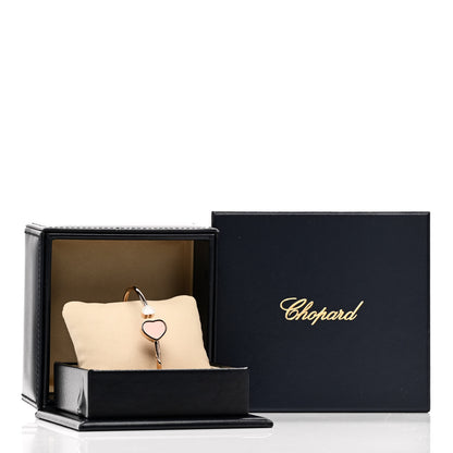 Chopard 18K Rose Gold Diamond Pink Stone Happy Hearts Bracelet 4 of 4