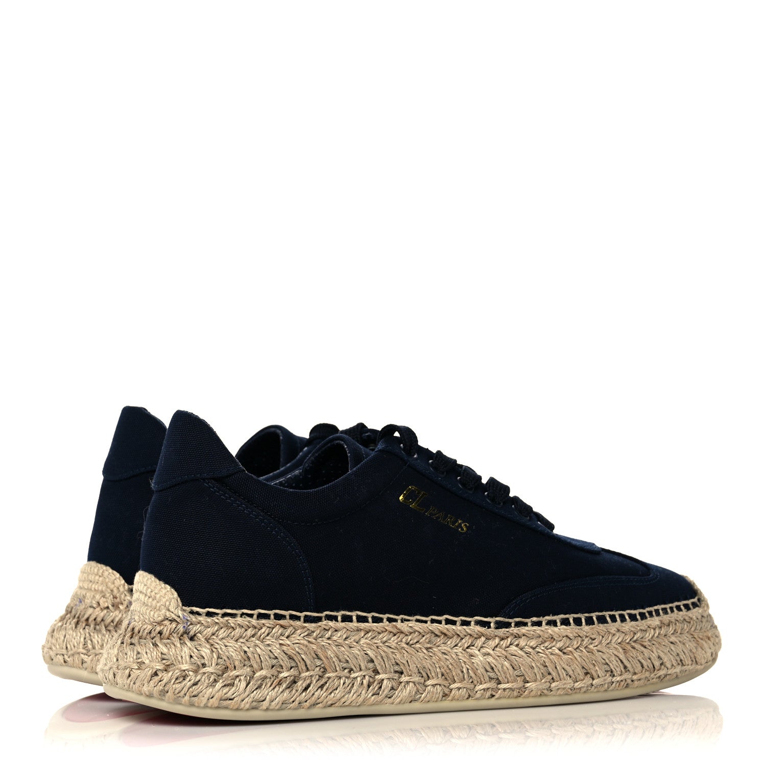 Christian Louboutin Toile Calfskin Espasneak Flat Sneaker 39 Navy 4 of 11