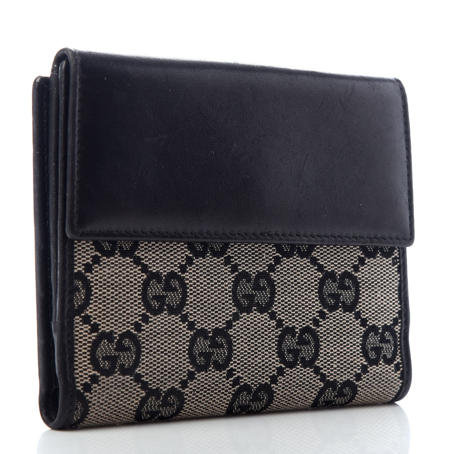 Gucci Monogram Compact Wallet Black 3 of 6
