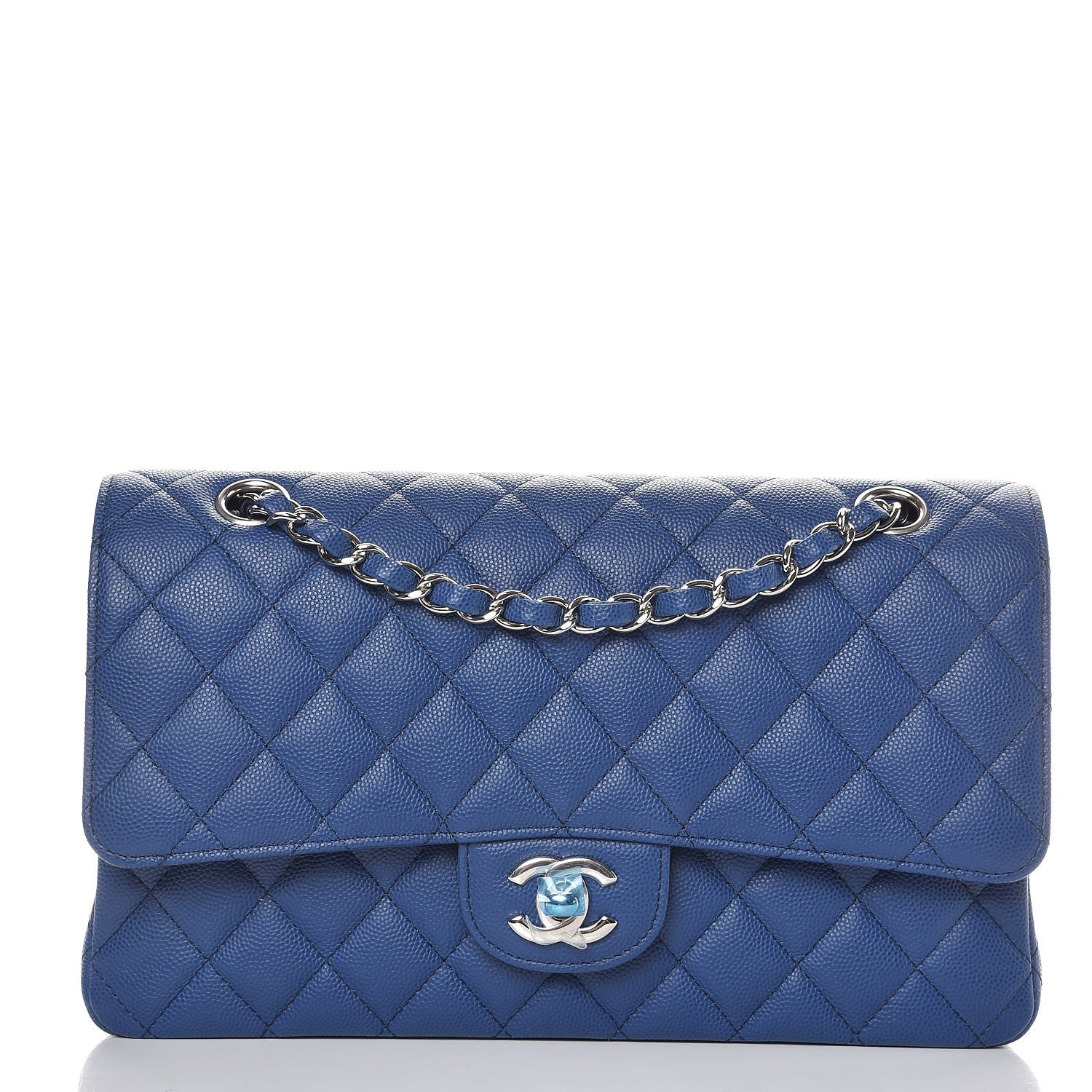 Chanel Caviar Quilted Medium Double Flap Dark Blue 1 of 10