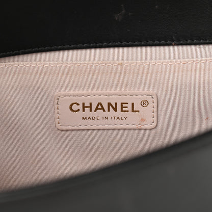 Chanel Lambskin Suede Patchwork Medium Act I Camellia Boy Flap Charcoal Brown Pink 6 of 16