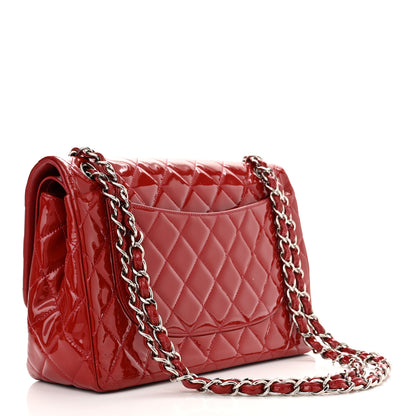 Chanel Patent Quilted Jumbo Double Flap Red 3 of 11