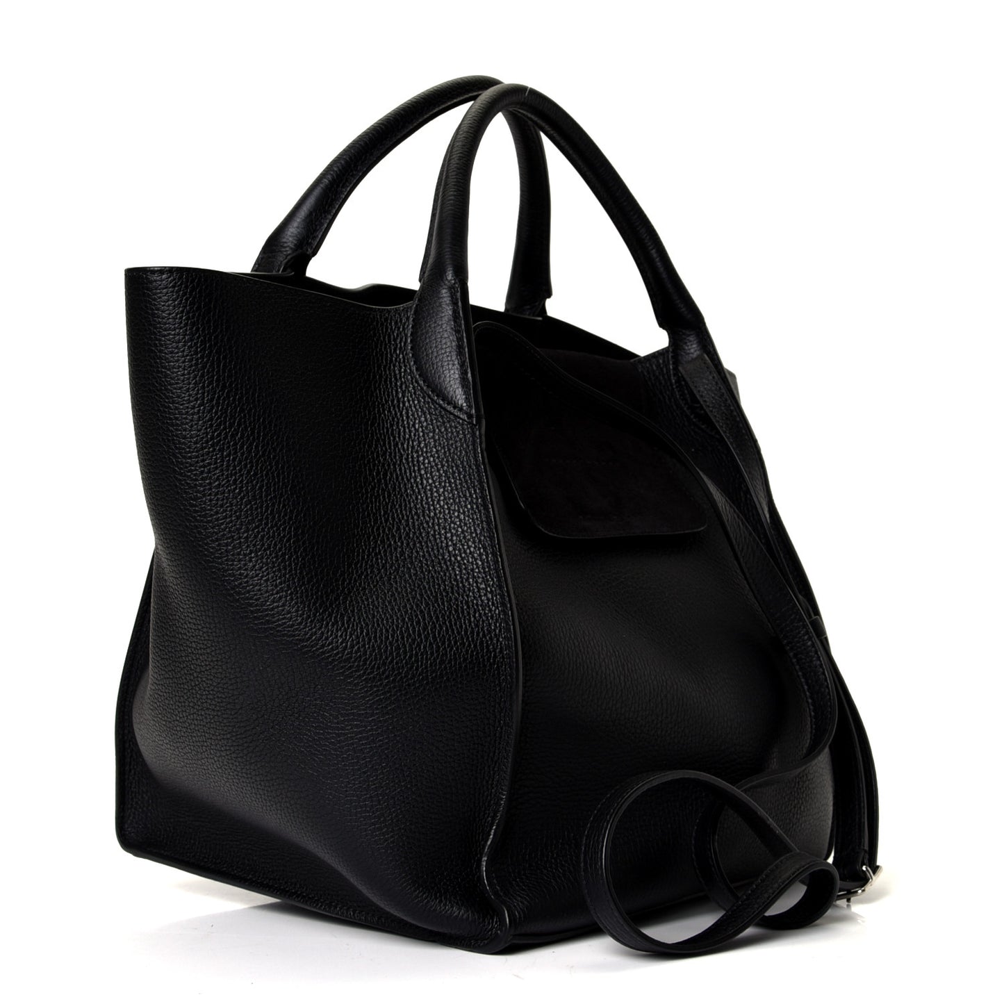 Supple Grained Calfskin Small Big Bag Black