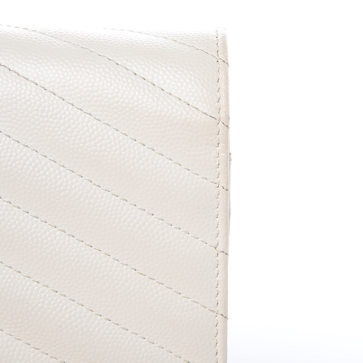 Grain De Poudre Matelasse Chevron Monogram Chain Wallet Porcellana