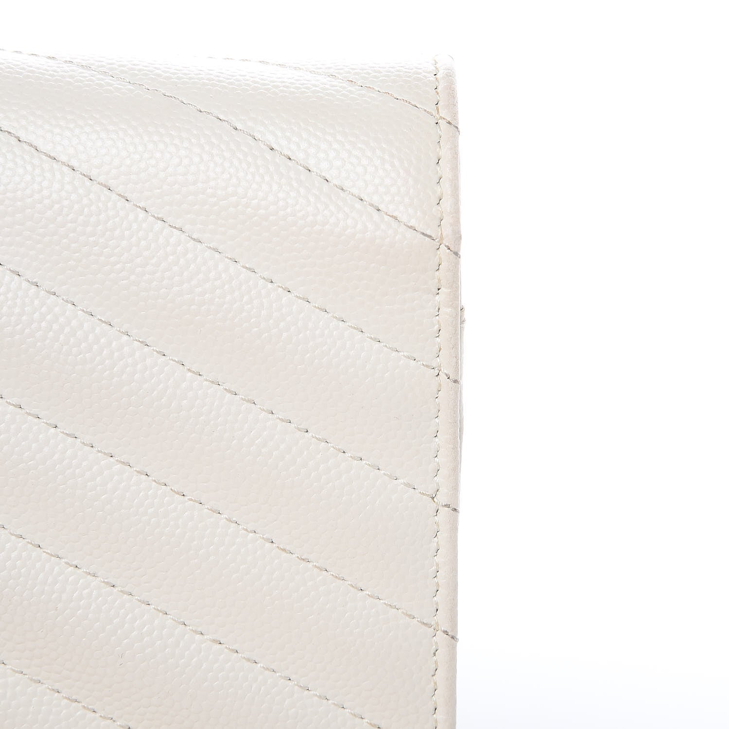 Saint Laurent Grain De Poudre Matelasse Chevron Monogram Chain Wallet Porcellana 13 of 13