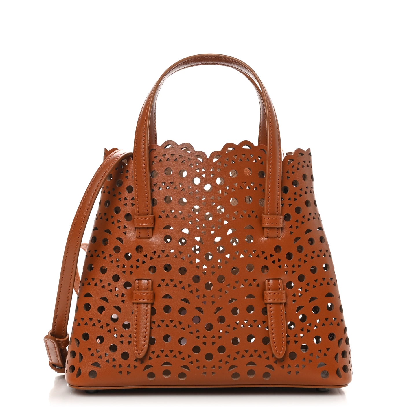 Lux Calfskin Vienne Wave Mina 20 Bag Cognac