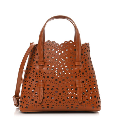 Alaia Lux Calfskin Vienne Wave Mina 20 Bag Cognac 1 of 10
