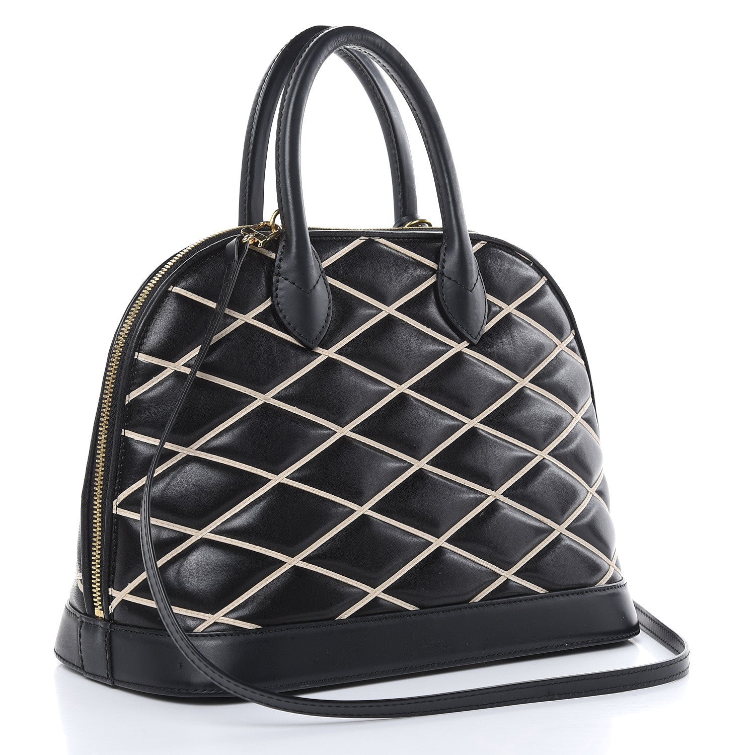 Louis Vuitton Lambskin Malletage Alma PM Black 3 of 20
