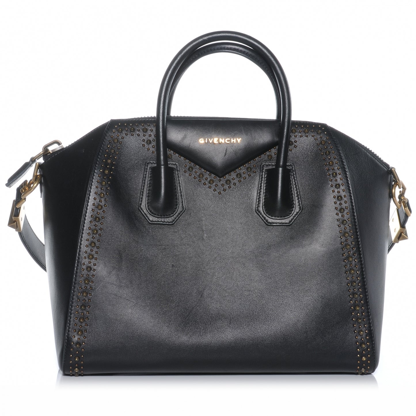 Calfskin Medium Studded Antigona Black