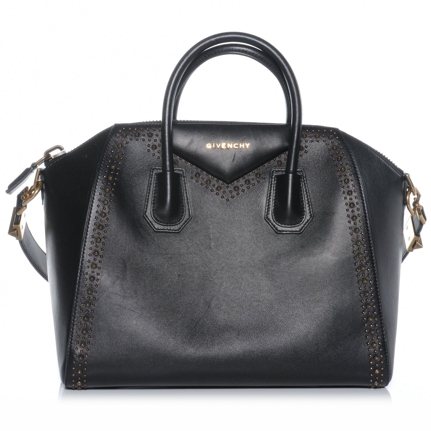 Givenchy Calfskin Medium Studded Antigona Black 1 of 8