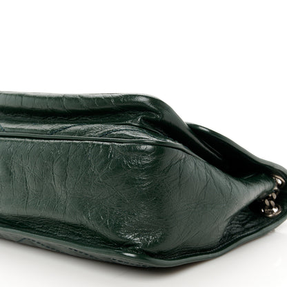Saint Laurent Crinkled Lambskin Matelasse Monogram Medium Niki Chain Satchel Dark Green 10 of 10