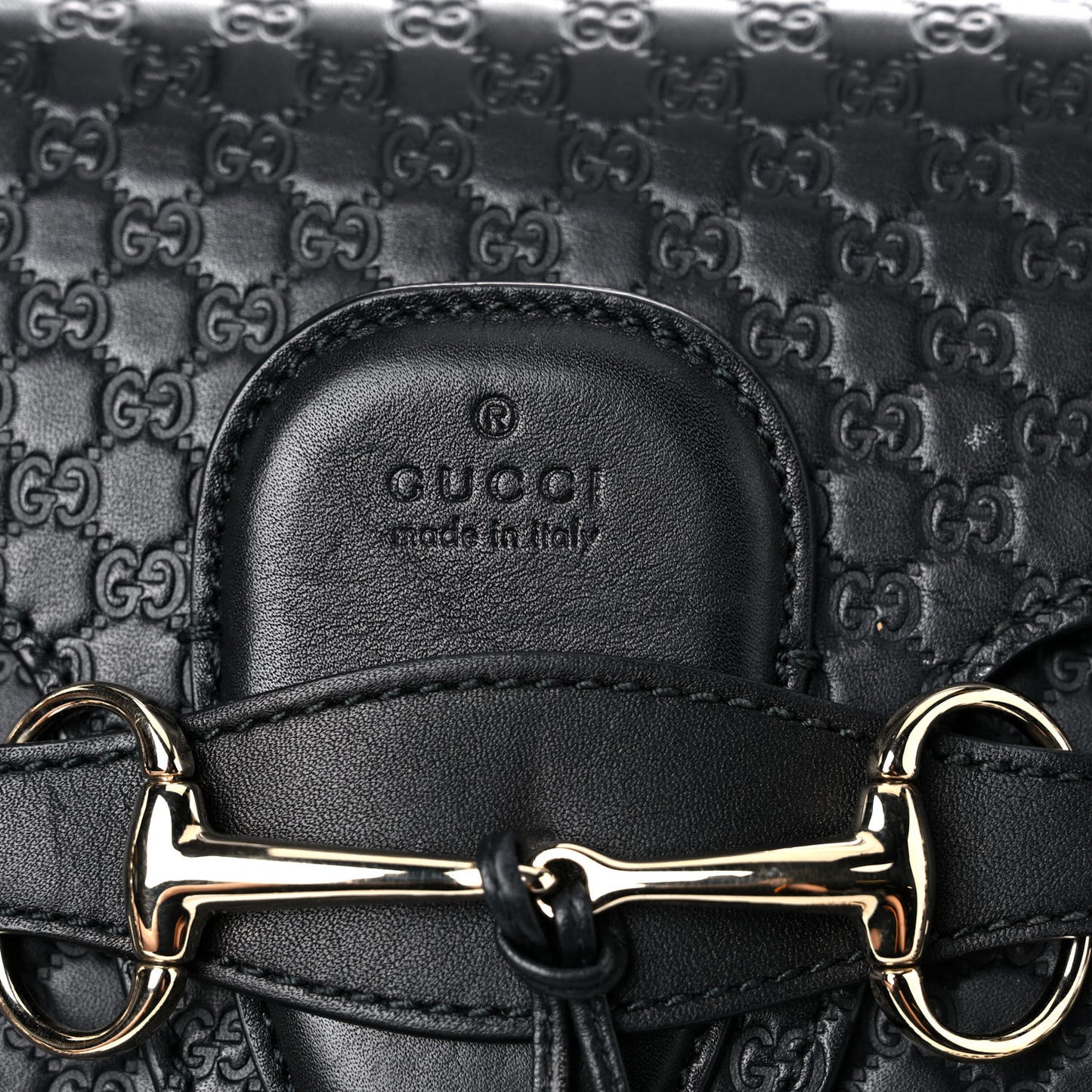 Microguccissima Medium Emily Chain Shoulder Bag Black