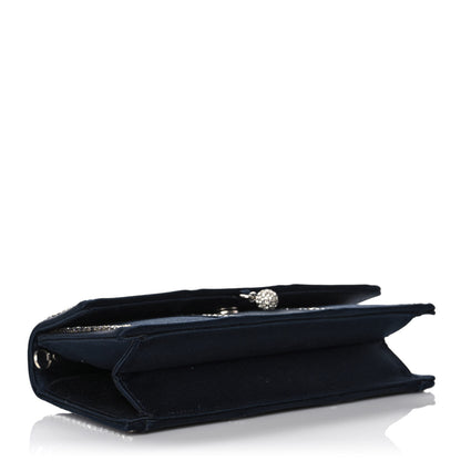 Judith Leiber Crystal Satin Clutch Navy Blue 4 of 12