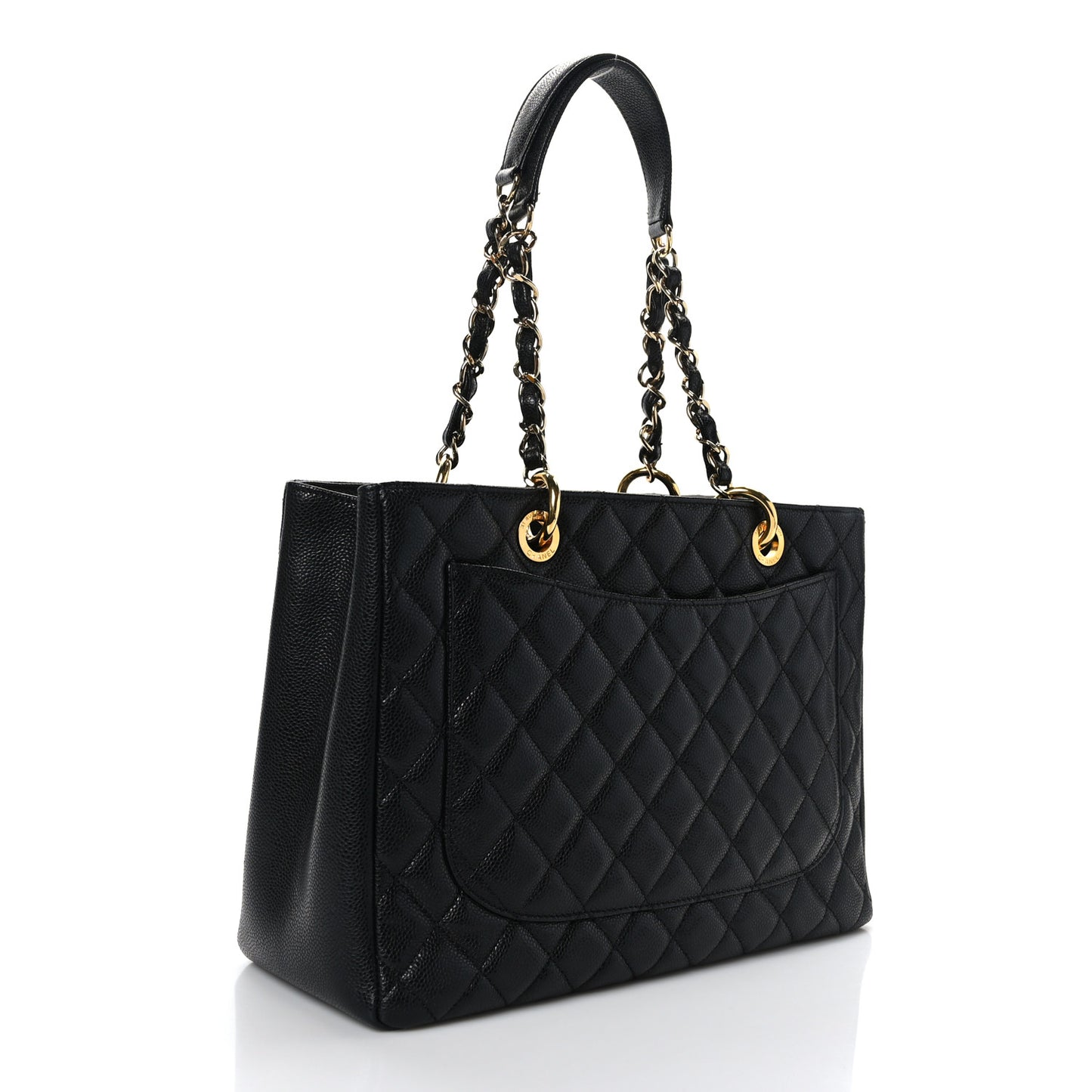 Caviar Quilted Grand Shopping Tote GST Black