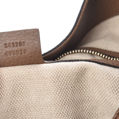 Gucci Pebbled Calfskin Medium Soho Shoulder Bag Brown 7 of 14