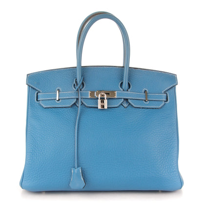 Hermes Taurillon Clemence Birkin 35 Blue Jean 1 of 33