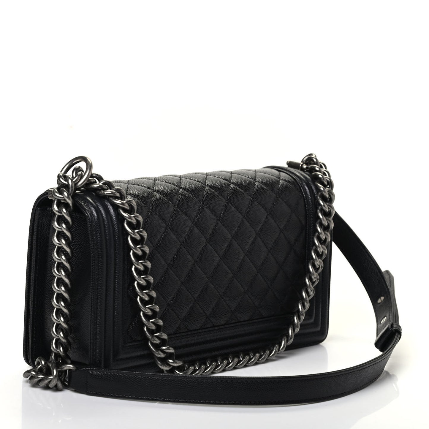 Caviar Quilted Medium Boy Flap Black