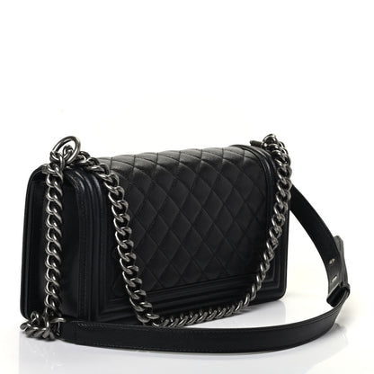 Chanel Caviar Quilted Medium Boy Flap Black 2 of 4
