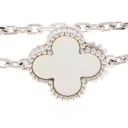Van Cleef & Arpels 18K White Gold Mother of Pearl Chalcedony 16 Motifs Magic Alhambra Necklace 4 of 5