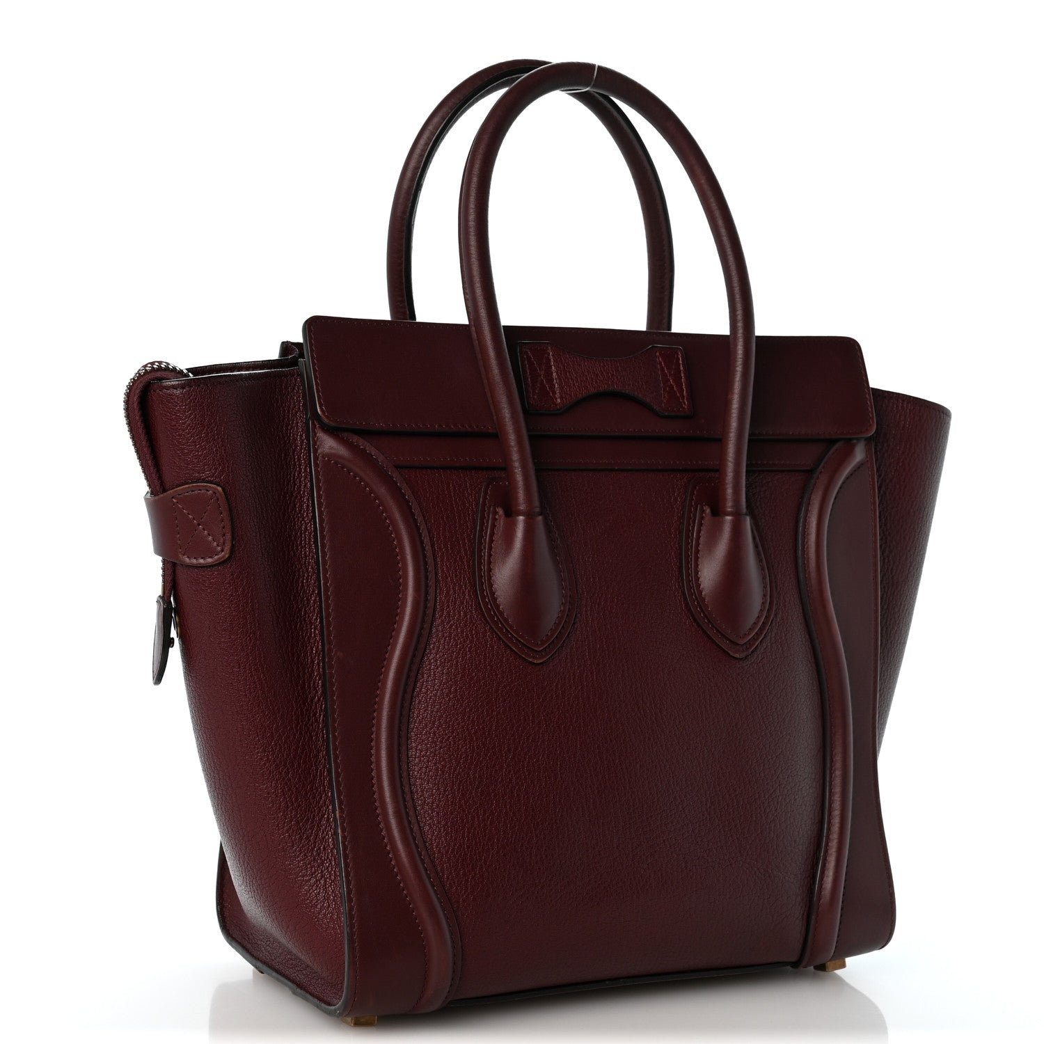 Celine Goatskin Calfskin Micro Luggage Burgundy 3 of 13