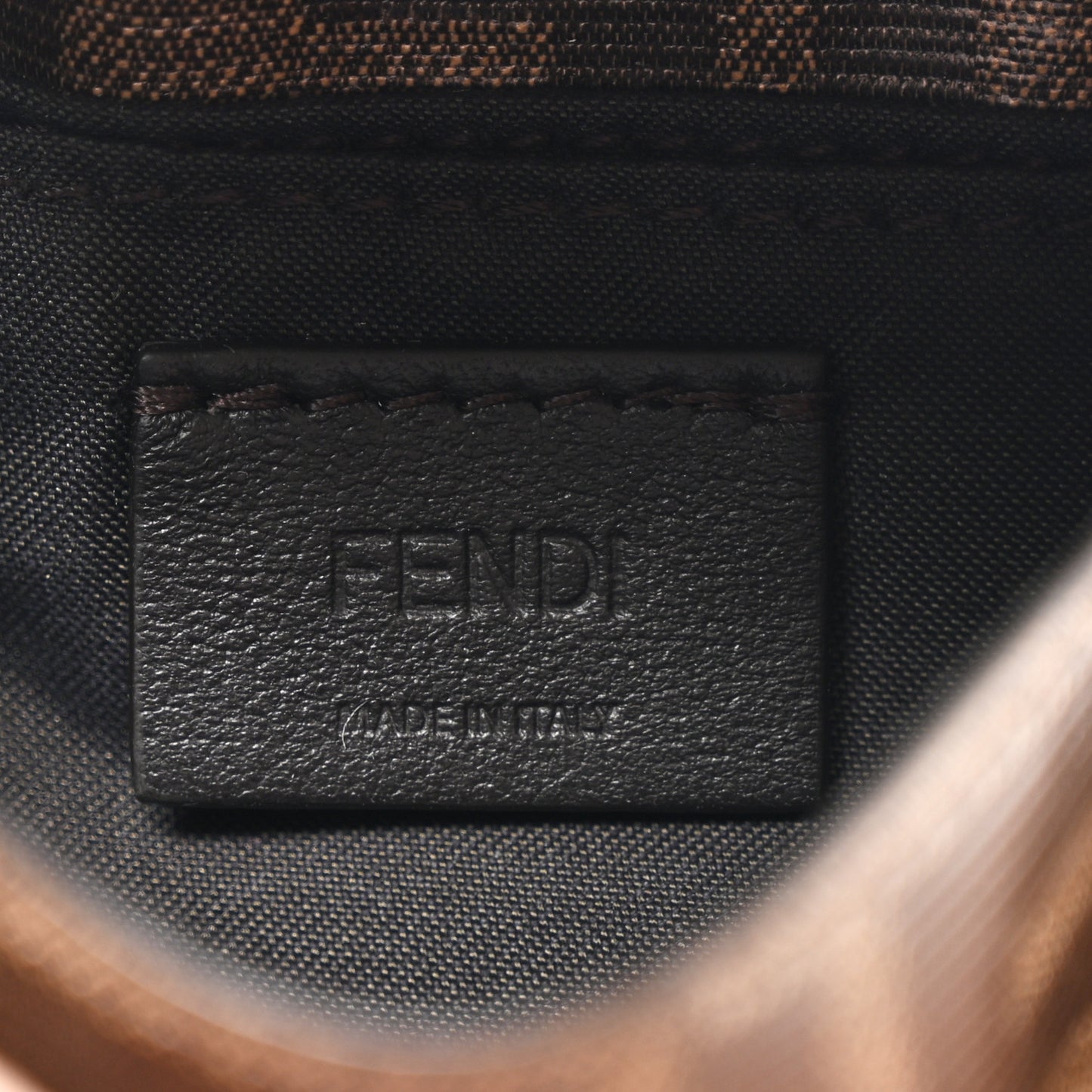 Glazed Fabric FF 1974 Belt Hip Belt Baguette Bag Mogano Panna