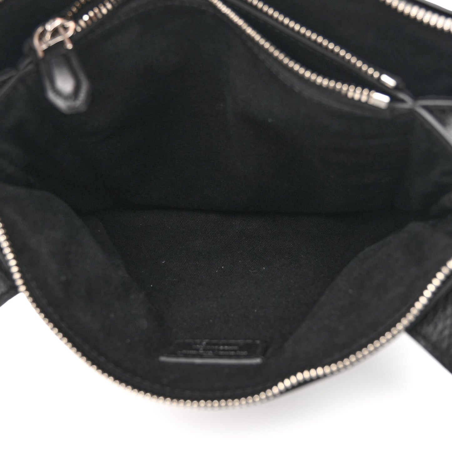 Grained Calfskin Logo Shoulder Bag Black