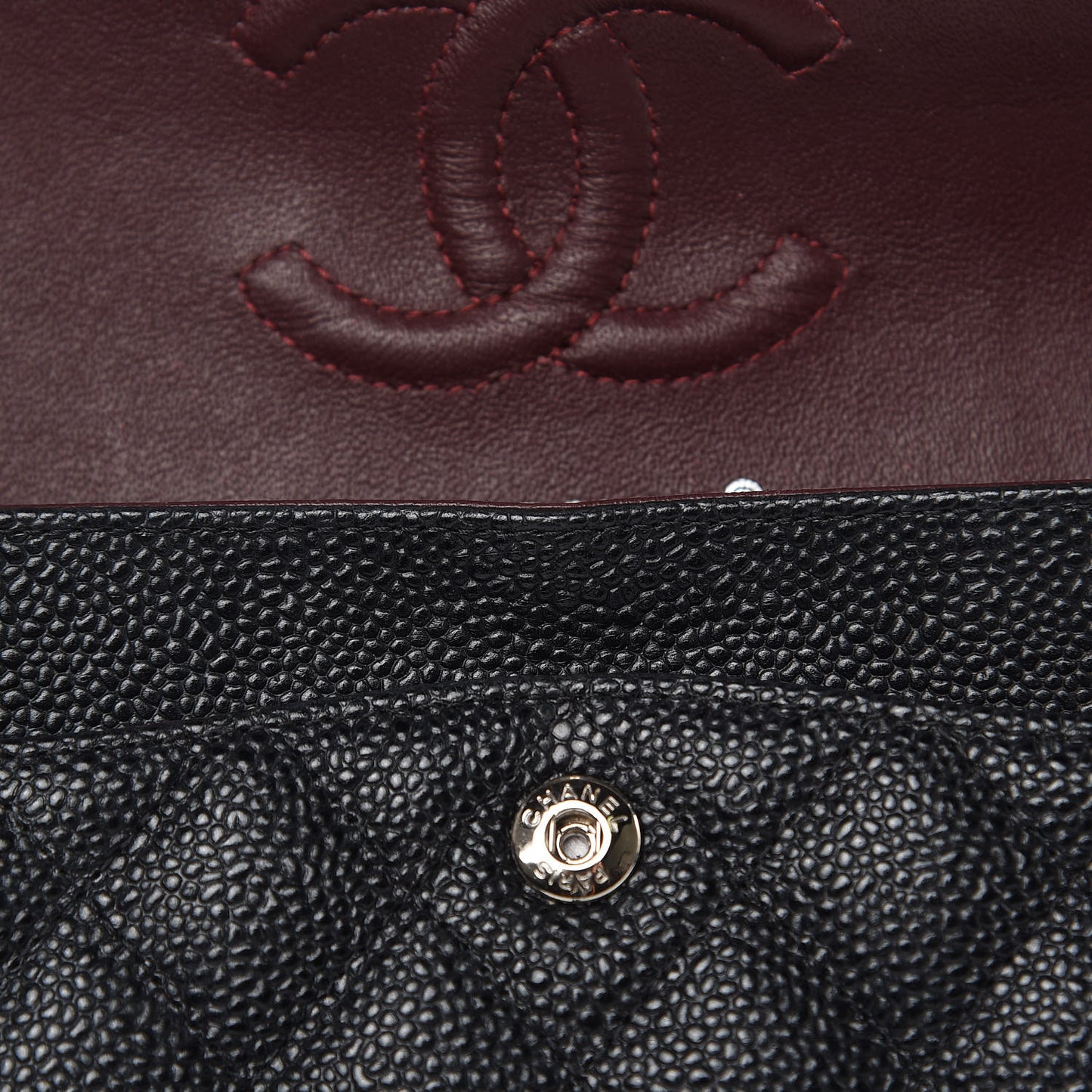 Caviar Quilted Small Double Flap Black