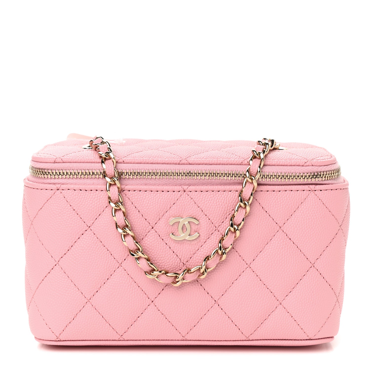 Chanel Caviar Quilted Small Vanity Case With Chain Pink 1 of 9