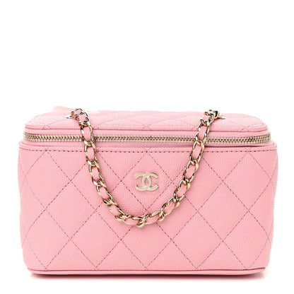 Chanel Caviar Quilted Small Vanity Case With Chain Pink 1 of 9