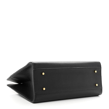Versace Grained Calfskin Large Virtus Top Handle Shoulder Bag Black 4 of 12