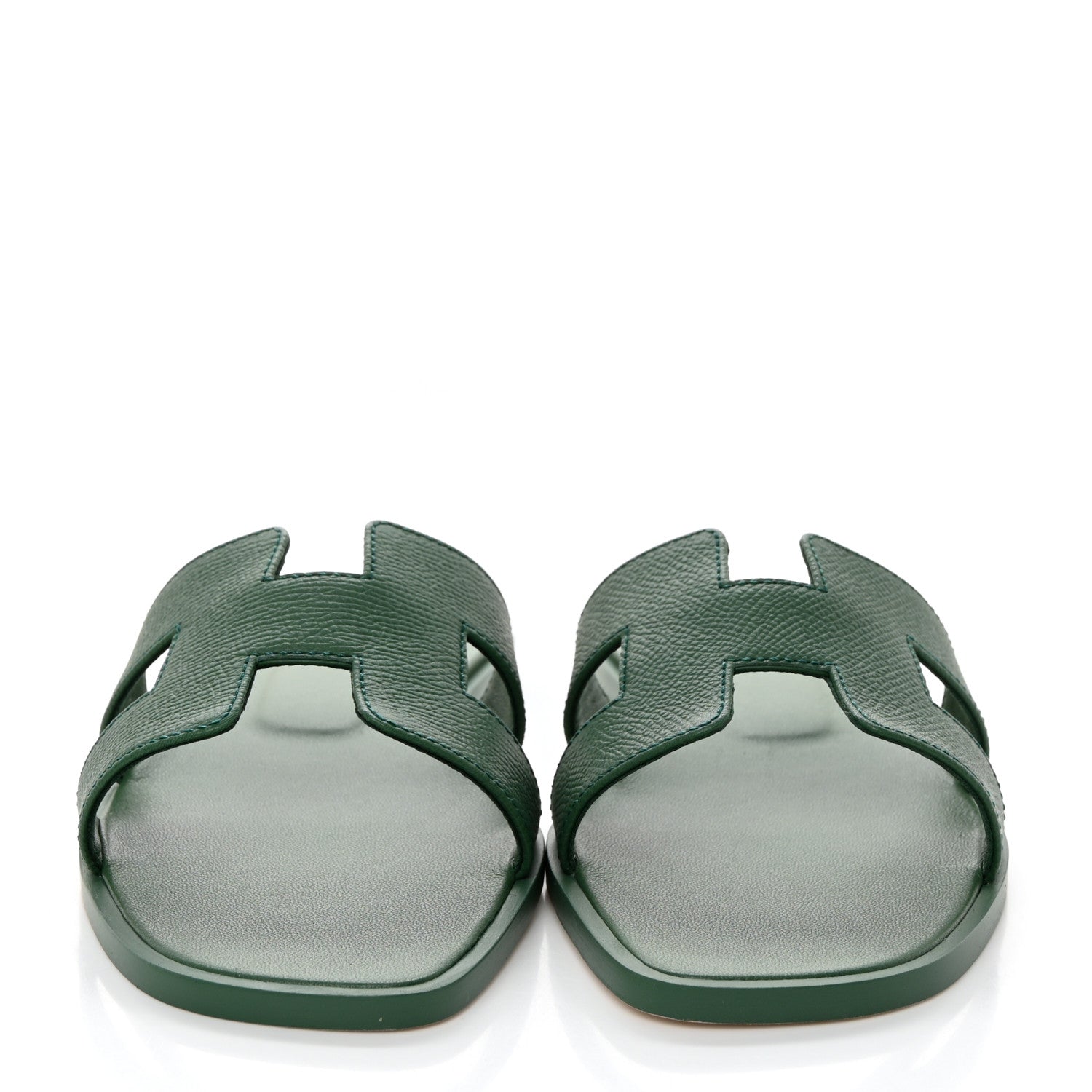 Hermes Epsom Oran Sandals Vert Lierre 37 2 of 9