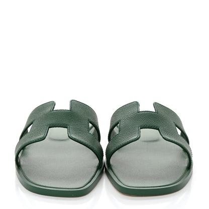 Hermes Epsom Oran Sandals Vert Lierre 37 2 of 9