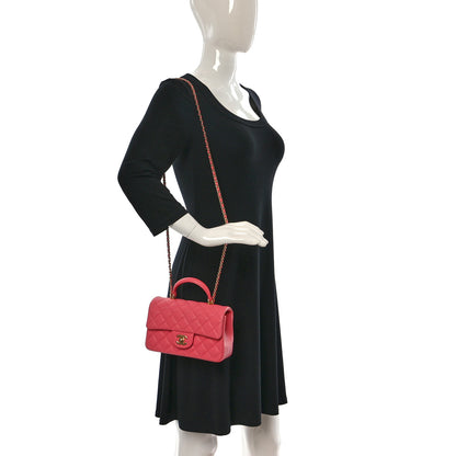 Chanel Caviar Quilted Mini Top Handle Rectangular Flap Pink 2 of 9