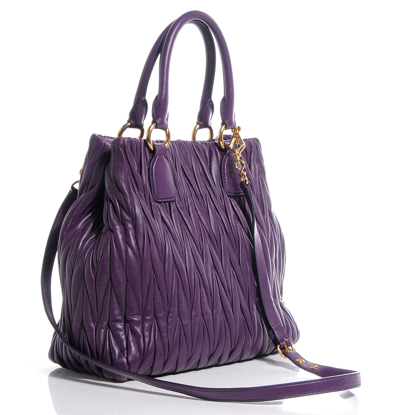 Nappa Leather Matelasse Tote Viola Purple