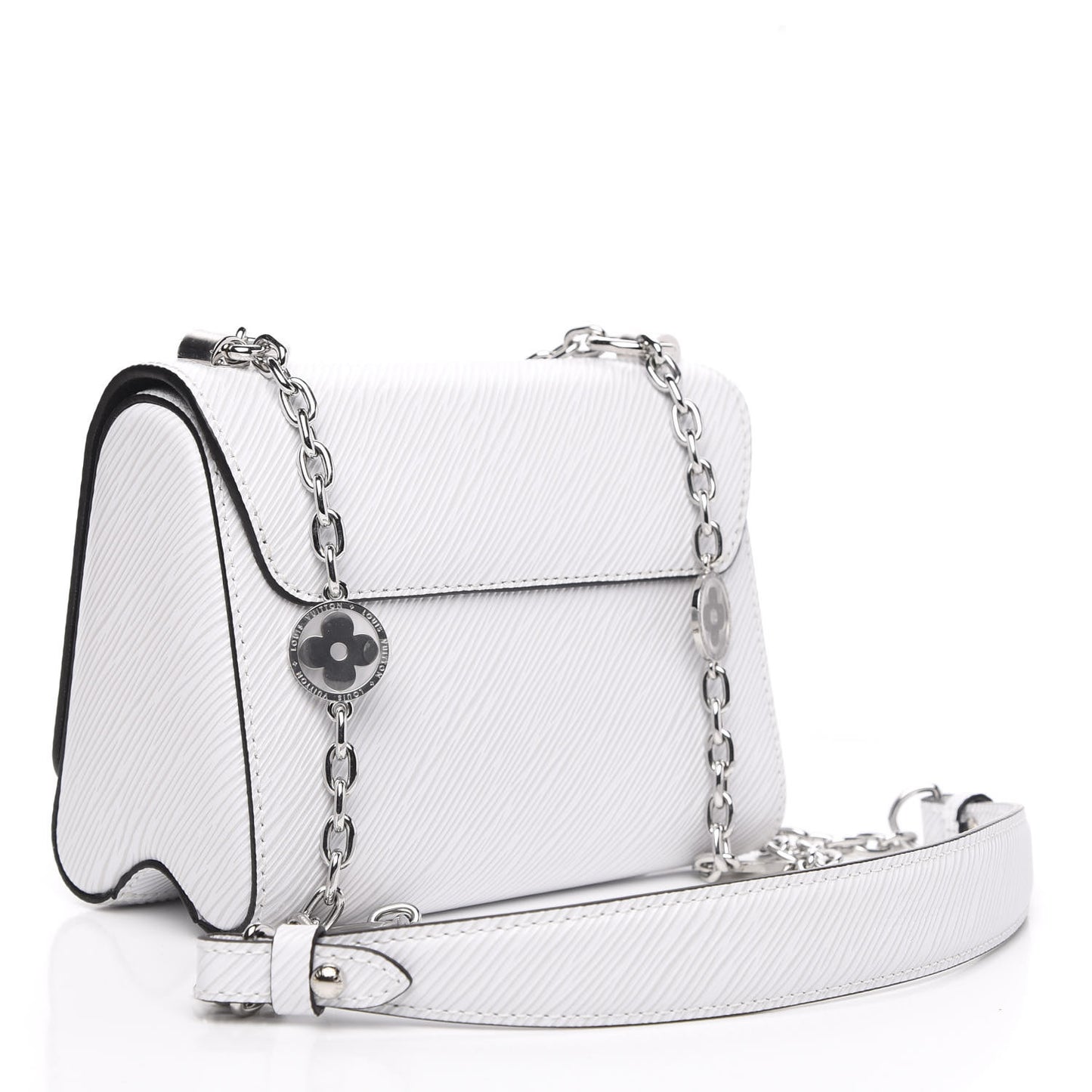 Epi Flower Jewels Twist Shoulder Bag PM White