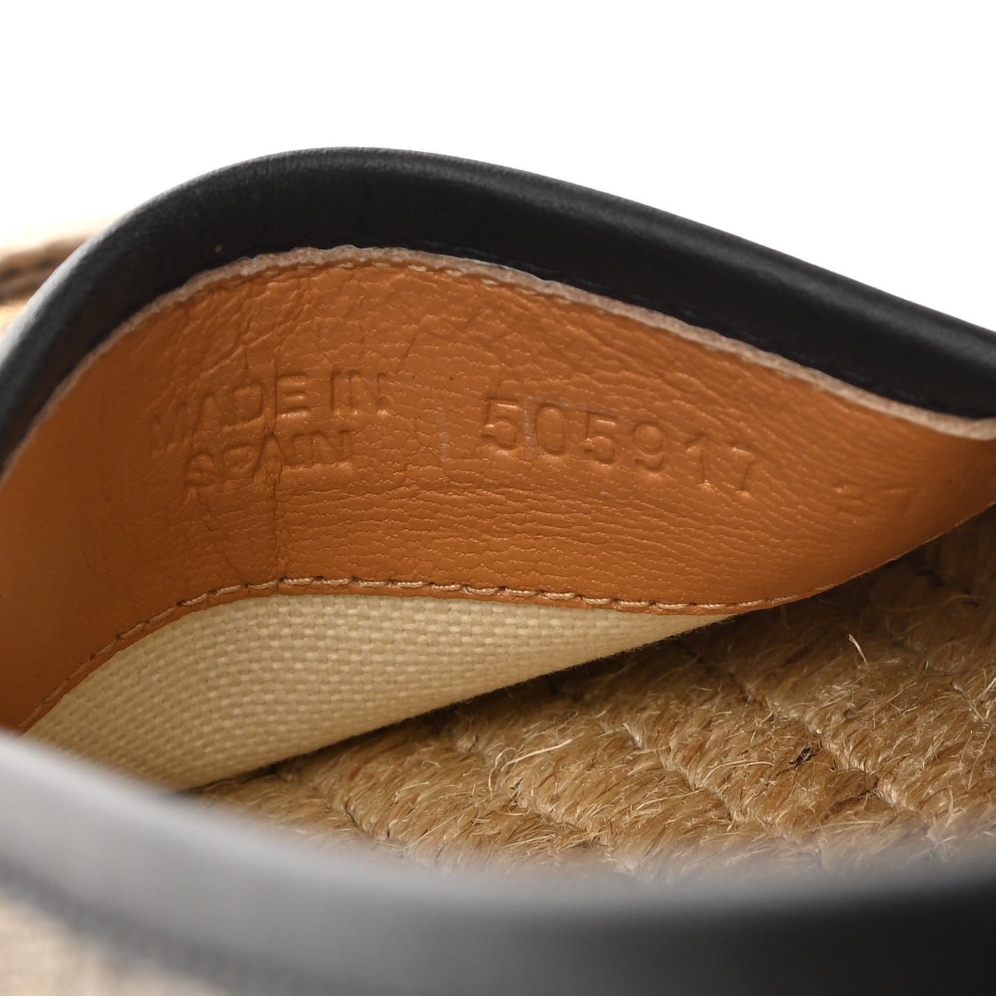 GG Supreme Monogram Bees Espadrille Flats 37.5 Beige Ebony Oro Black