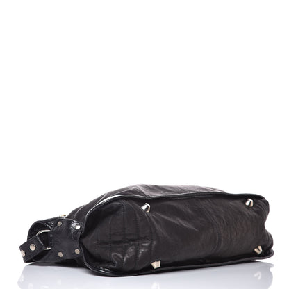 Celine Calfskin Crocodile Embossed Rider Tote Black 4 of 8