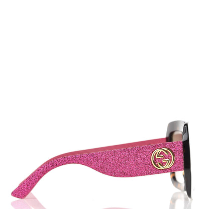 Gucci Square Frame GG0102S Sunglasses Glitter Pink Multi 3 of 8