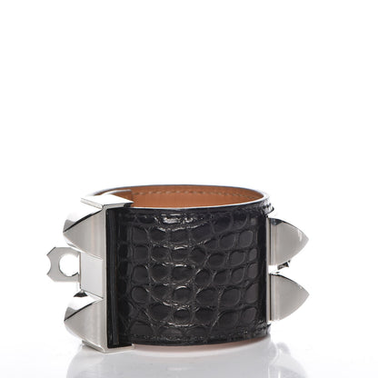 Hermes Matte Alligator Collier de Chien CDC Bracelet S Black 4 of 8
