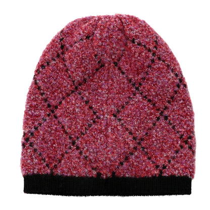 Chanel Cashmere Logo Beanie Hat Dark Pink Black 3 of 5
