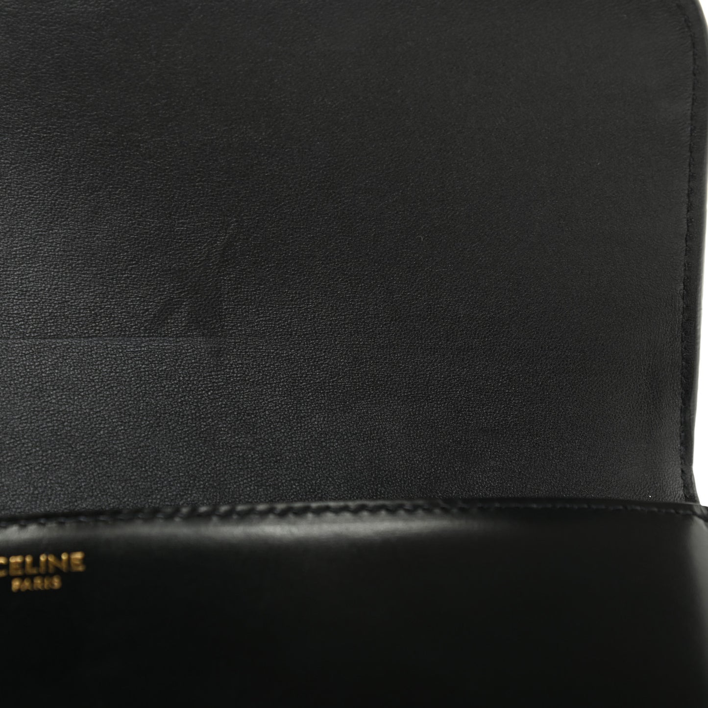 Shiny Calfskin Triomphe Clutch Black