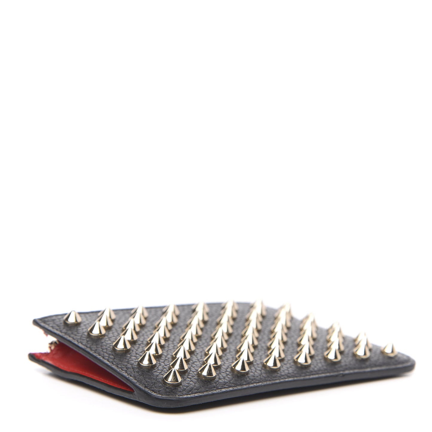 Calfskin Empire Panettone Spikes Key Ring Pouch Black